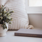Book titled '.1 Daily Gratitude Journal for Lawyers' on a surface with a plant and pillow in the background